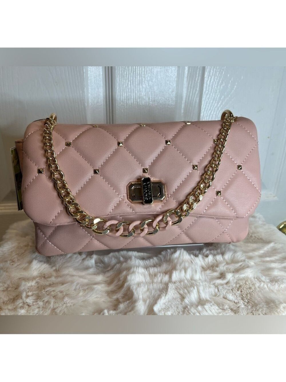 BADGLEY MISCHKA Pink Blush Diamond Quilted Bag - Picture 3 of 16